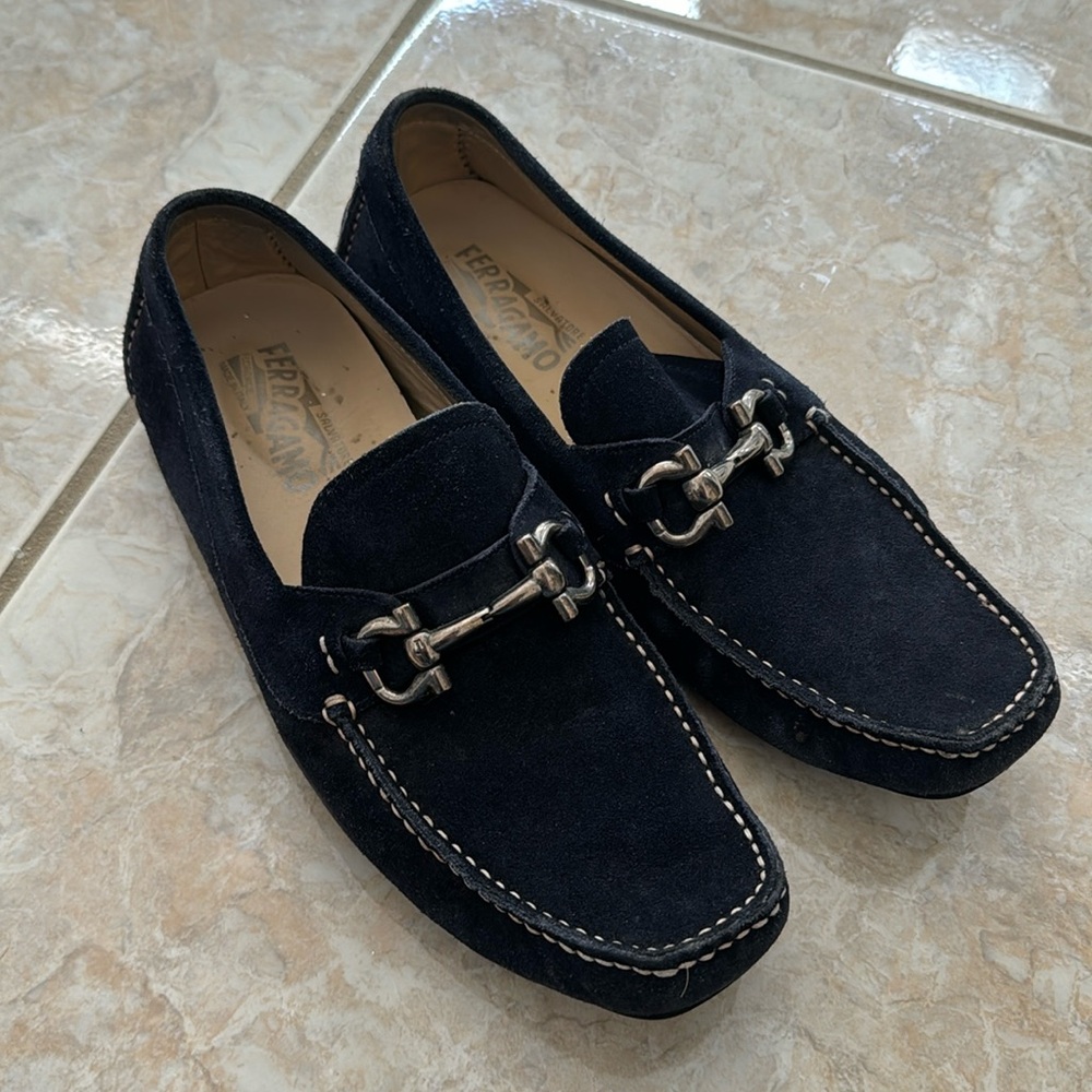 Ferragamo mens slip on - Royal Blue SZ 9